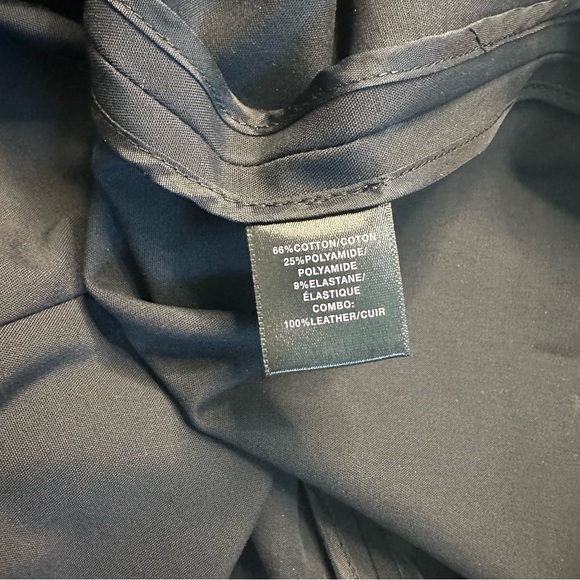 Lafayette 148 New York Black Dress 8 LBD leather trim cocktail contemporary - Picture 11 of 12